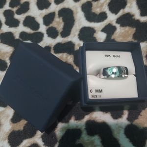 10K WHITE GOLD 6mm Ring/Band sz 11-NEW!
